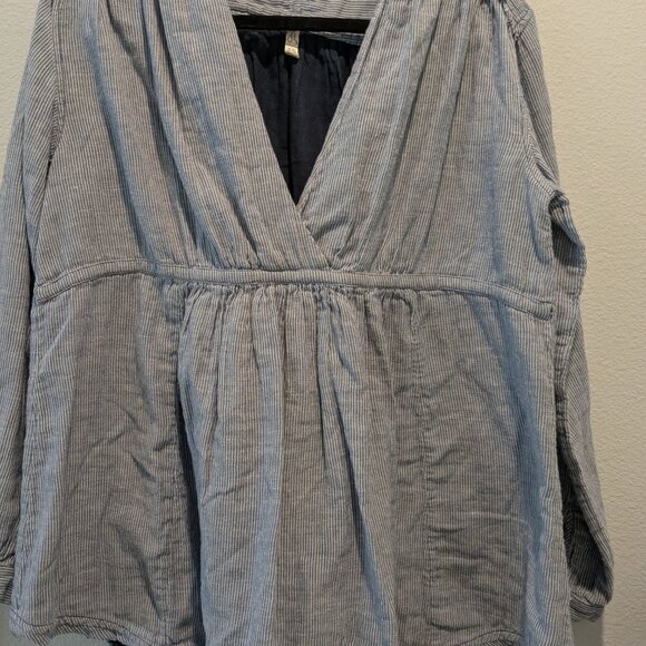 Free People Blue and White Thin Stripe Tunic - Medium - Picture 3 of 8